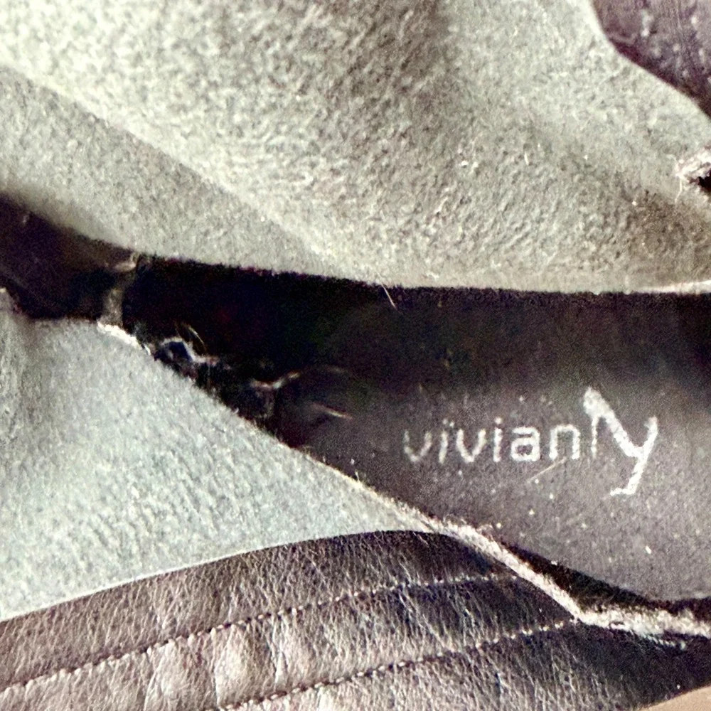 Vivianly Black Platform Chunky Lug Sole Knee High Boots Goth Punk Size 40‎